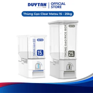 Thùng gạo Clear (15kg) DUY TÂN nhựa PP, chất liệu an toàn
