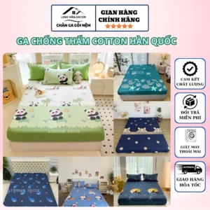 Ga Chống Thấm Cotton Hàn Quốc Kháng Khuẩn Cao Cấp 1m6, 1m8, 2m2