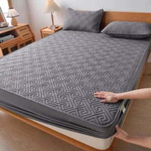 Bộ ga gối phi lụa trần bông , ga bo chun bọc đệm 5-17cm